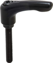 KIPP - 1/4-20, 0.55" Hub Diam, Zinc Die Cast (Steel Components) Threaded Stud Adjustable Clamping Lever - 1.57" Stud Length, 1.85" OAL, 1.22" High - Apex Tool & Supply