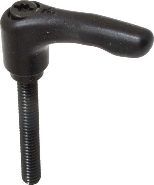 KIPP - 1/4-20, 0.55" Hub Diam, Zinc Die Cast (Steel Components) Threaded Stud Adjustable Clamping Lever - 1.77" Stud Length, 1.85" OAL, 1.22" High - Apex Tool & Supply