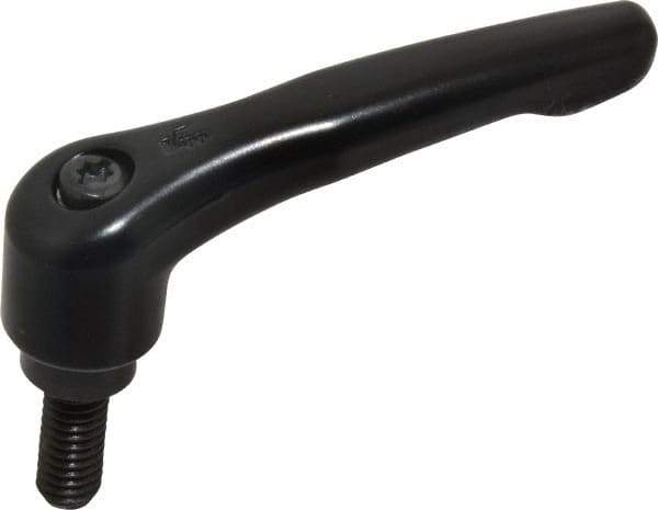 KIPP - 5/16-18, 0.73" Hub Diam, Zinc Die Cast (Steel Components) Threaded Stud Adjustable Clamping Lever - 0.79" Stud Length, 2.93" OAL, 1.67" High - Apex Tool & Supply