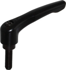 KIPP - 5/16-18, 0.73" Hub Diam, Zinc Die Cast (Steel Components) Threaded Stud Adjustable Clamping Lever - 0.98" Stud Length, 2.93" OAL, 1.67" High - Apex Tool & Supply