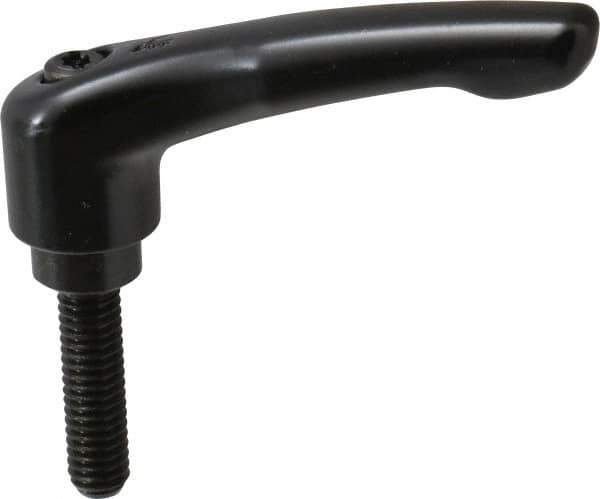 KIPP - 5/16-18, 0.73" Hub Diam, Zinc Die Cast (Steel Components) Threaded Stud Adjustable Clamping Lever - 1.18" Stud Length, 2.93" OAL, 1.67" High - Apex Tool & Supply