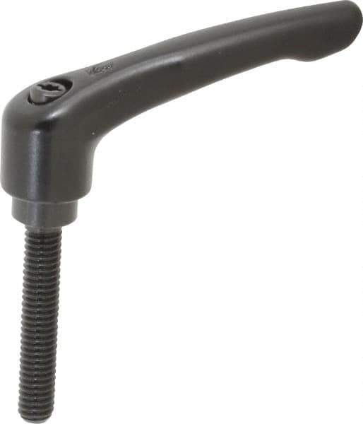 KIPP - 5/16-18, 0.73" Hub Diam, Zinc Die Cast (Steel Components) Threaded Stud Adjustable Clamping Lever - 1.77" Stud Length, 2.93" OAL, 1.67" High - Apex Tool & Supply