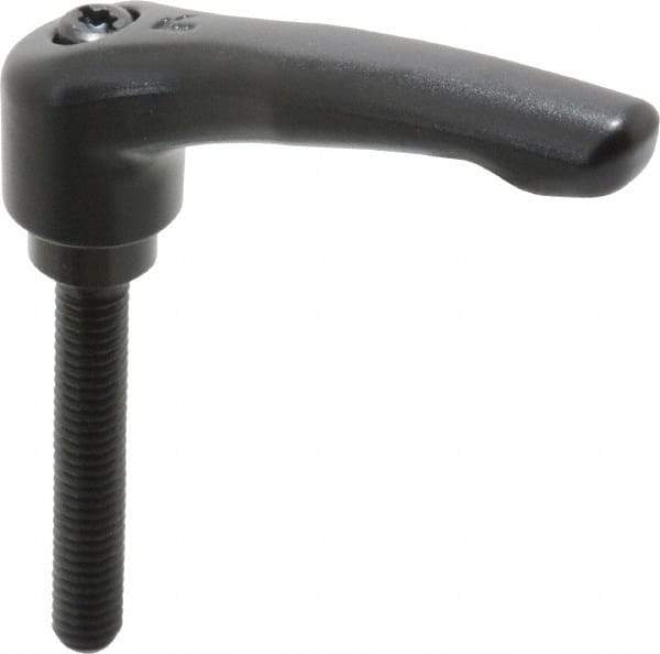 KIPP - 5/16-18, 0.73" Hub Diam, Zinc Die Cast (Steel Components) Threaded Stud Adjustable Clamping Lever - 1.97" Stud Length, 2.93" OAL, 1.67" High - Apex Tool & Supply