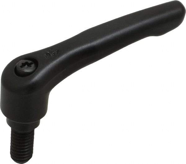 KIPP - 3/8-16, 0.73" Hub Diam, Zinc Die Cast (Steel Components) Threaded Stud Adjustable Clamping Lever - 0.79" Stud Length, 2.93" OAL, 1.67" High - Apex Tool & Supply