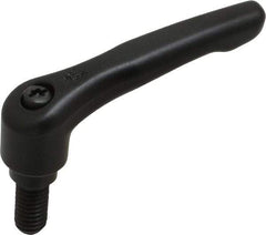 KIPP - 3/8-16, 0.73" Hub Diam, Zinc Die Cast (Steel Components) Threaded Stud Adjustable Clamping Lever - 0.79" Stud Length, 2.93" OAL, 1.67" High - Apex Tool & Supply