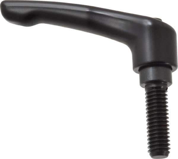 KIPP - 3/8-16, 0.73" Hub Diam, Zinc Die Cast (Steel Components) Threaded Stud Adjustable Clamping Lever - 1.18" Stud Length, 2.93" OAL, 1.67" High - Apex Tool & Supply