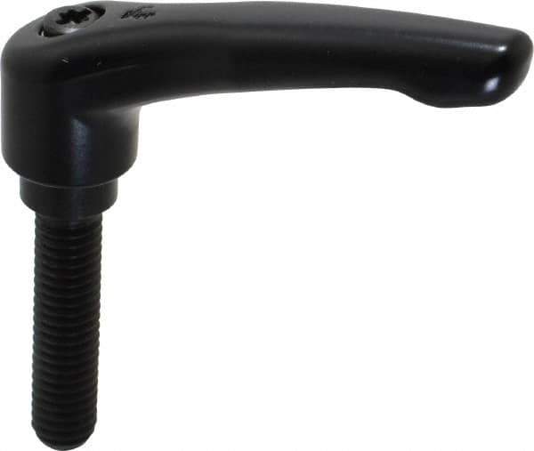 KIPP - 3/8-16, 0.73" Hub Diam, Zinc Die Cast (Steel Components) Threaded Stud Adjustable Clamping Lever - 1.57" Stud Length, 2.93" OAL, 1.67" High - Apex Tool & Supply