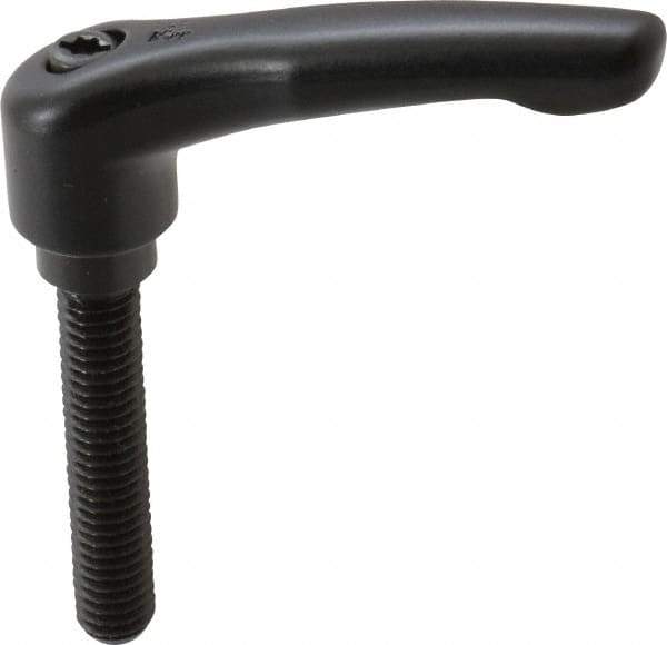 KIPP - 3/8-16, 0.73" Hub Diam, Zinc Die Cast (Steel Components) Threaded Stud Adjustable Clamping Lever - 1.97" Stud Length, 2.93" OAL, 1.67" High - Apex Tool & Supply