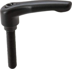 KIPP - 3/8-16, 0.73" Hub Diam, Zinc Die Cast (Steel Components) Threaded Stud Adjustable Clamping Lever - 1.97" Stud Length, 2.93" OAL, 1.67" High - Apex Tool & Supply