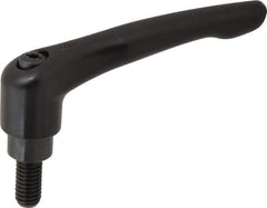 KIPP - 3/8-16, 0.83" Hub Diam, Zinc Die Cast (Steel Components) Threaded Stud Adjustable Clamping Lever - 0.79" Stud Length, 3.58" OAL, 2.15" High - Apex Tool & Supply