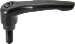 KIPP - 3/8-16, 0.83" Hub Diam, Zinc Die Cast (Steel Components) Threaded Stud Adjustable Clamping Lever - 0.98" Stud Length, 3.58" OAL, 2.15" High - Apex Tool & Supply
