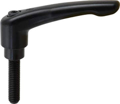 KIPP - 3/8-16, 0.83" Hub Diam, Zinc Die Cast (Steel Components) Threaded Stud Adjustable Clamping Lever - 1.57" Stud Length, 3.58" OAL, 2.15" High - Apex Tool & Supply