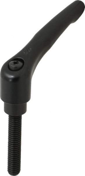 KIPP - 3/8-16, 0.83" Hub Diam, Zinc Die Cast (Steel Components) Threaded Stud Adjustable Clamping Lever - 1.97" Stud Length, 3.58" OAL, 2.15" High - Apex Tool & Supply