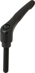 KIPP - 3/8-16, 0.83" Hub Diam, Zinc Die Cast (Steel Components) Threaded Stud Adjustable Clamping Lever - 1.97" Stud Length, 3.58" OAL, 2.15" High - Apex Tool & Supply