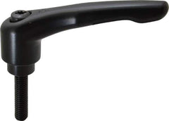 KIPP - 3/8-16, 1.06" Hub Diam, Zinc Die Cast (Steel Components) Threaded Stud Adjustable Clamping Lever - 1.57" Stud Length, 4.29" OAL, 2.48" High - Apex Tool & Supply
