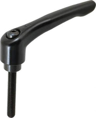KIPP - 3/8-16, 1.06" Hub Diam, Zinc Die Cast (Steel Components) Threaded Stud Adjustable Clamping Lever - 2.36" Stud Length, 4.29" OAL, 2.48" High - Apex Tool & Supply