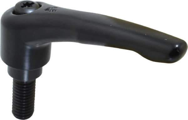 KIPP - 1/2-13, 1.06" Hub Diam, Zinc Die Cast (Steel Components) Threaded Stud Adjustable Clamping Lever - 1.18" Stud Length, 4.29" OAL, 2.48" High - Apex Tool & Supply