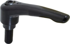 KIPP - 1/2-13, 1.06" Hub Diam, Zinc Die Cast (Steel Components) Threaded Stud Adjustable Clamping Lever - 1.18" Stud Length, 4.29" OAL, 2.48" High - Apex Tool & Supply