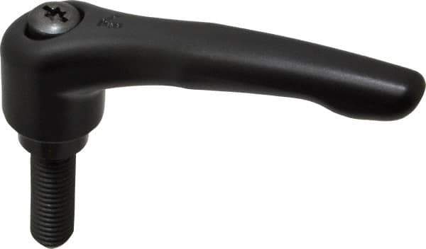 KIPP - 1/2-13, 1.06" Hub Diam, Zinc Die Cast (Steel Components) Threaded Stud Adjustable Clamping Lever - 1.57" Stud Length, 4.29" OAL, 2.48" High - Apex Tool & Supply