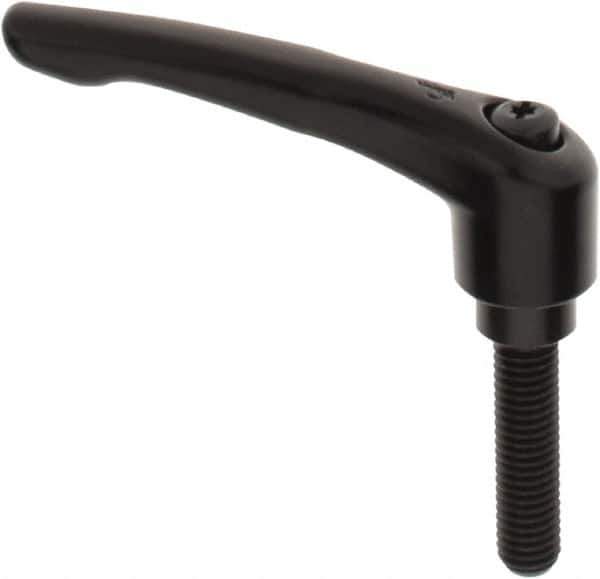 KIPP - 1/2-13, 1.06" Hub Diam, Zinc Die Cast (Steel Components) Threaded Stud Adjustable Clamping Lever - 1.97" Stud Length, 4.29" OAL, 2.48" High - Apex Tool & Supply