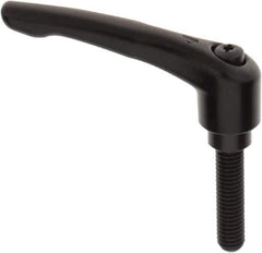 KIPP - 1/2-13, 1.06" Hub Diam, Zinc Die Cast (Steel Components) Threaded Stud Adjustable Clamping Lever - 1.97" Stud Length, 4.29" OAL, 2.48" High - Apex Tool & Supply