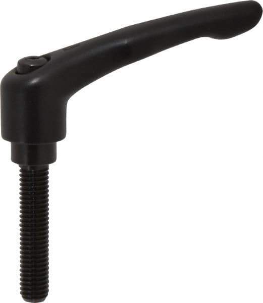 KIPP - 1/2-13, 1.06" Hub Diam, Zinc Die Cast (Steel Components) Threaded Stud Adjustable Clamping Lever - 2.36" Stud Length, 4.29" OAL, 2.48" High - Apex Tool & Supply