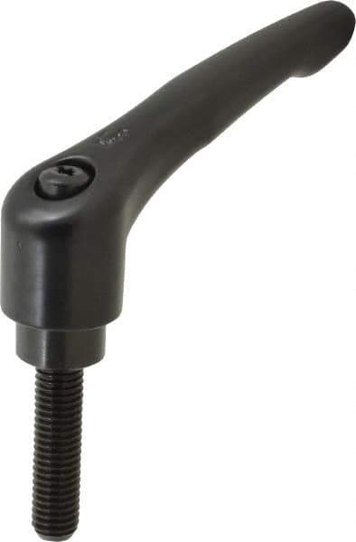 KIPP - 1/2-13, 1.22" Hub Diam, Zinc Die Cast (Steel Components) Threaded Stud Adjustable Clamping Lever - 1.97" Stud Length, 4.96" OAL, 2.87" High - Apex Tool & Supply