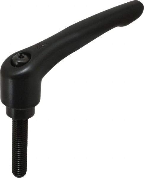 KIPP - 1/2-13, 1.22" Hub Diam, Zinc Die Cast (Steel Components) Threaded Stud Adjustable Clamping Lever - 2.36" Stud Length, 4.96" OAL, 2.87" High - Apex Tool & Supply