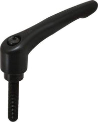 KIPP - 1/2-13, 1.22" Hub Diam, Zinc Die Cast (Steel Components) Threaded Stud Adjustable Clamping Lever - 2.36" Stud Length, 4.96" OAL, 2.87" High - Apex Tool & Supply