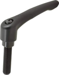KIPP - 5/8-11, 1.22" Hub Diam, Zinc Die Cast (Steel Components) Threaded Stud Adjustable Clamping Lever - 2.36" Stud Length, 4.96" OAL, 2.87" High - Apex Tool & Supply