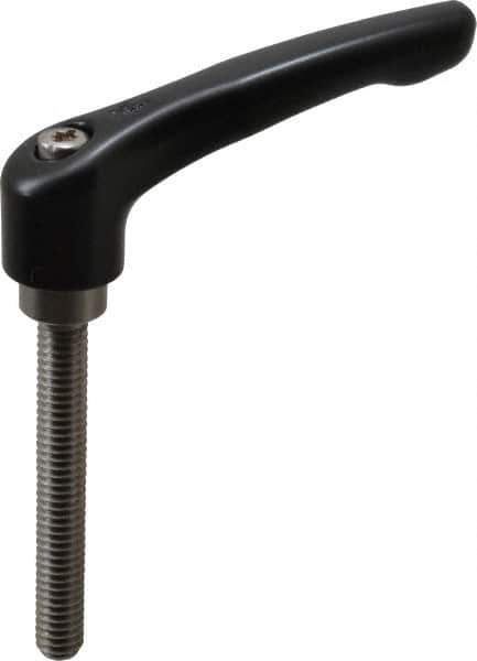 KIPP - 5/16-18, 0.73" Hub Diam, Zinc Die Cast (Stainless Steel Components) Threaded Stud Adjustable Clamping Lever - 2.36" Stud Length, 2.93" OAL, 1.67" High - Apex Tool & Supply