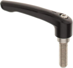 KIPP - 3/8-16, 0.73" Hub Diam, Zinc Die Cast (Stainless Steel Components) Threaded Stud Adjustable Clamping Lever - 1.18" Stud Length, 2.93" OAL, 1.67" High - Apex Tool & Supply