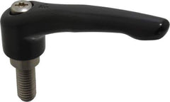 KIPP - 1/2-13, 1.06" Hub Diam, Zinc Die Cast (Stainless Steel Components) Threaded Stud Adjustable Clamping Lever - 1.18" Stud Length, 4.29" OAL, 2.48" High - Apex Tool & Supply