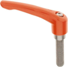 KIPP - 5/8-11, 1.22" Hub Diam, Zinc Die Cast (Stainless Steel Components) Threaded Stud Adjustable Clamping Lever - 2.36" Stud Length, 4.96" OAL, 2.87" High - Apex Tool & Supply