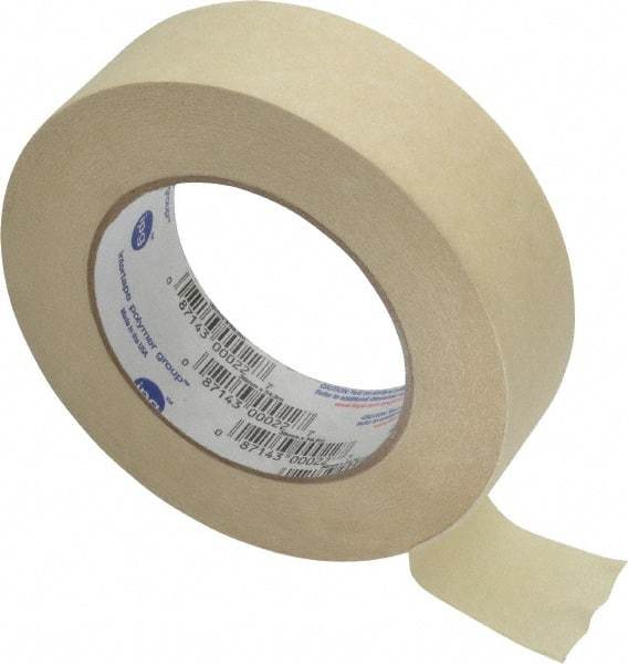 Intertape - 1-1/2" Wide x 60 Yd Long Tan Paper Masking Tape - Series PG505, 5.8 mil Thick, 20 In/Lb Tensile Strength - Apex Tool & Supply