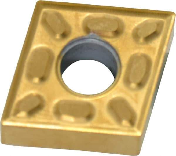 Kennametal - CNMG431 P Grade KC730 Carbide Turning Insert - TiN Finish, 80° Diamond, 1/2" Inscr Circle, 3/16" Thick, 1/64" Corner Radius - Apex Tool & Supply