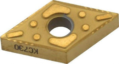 Kennametal - DNMG431 P Grade KC730 Carbide Turning Insert - TiN Finish, 55° Diamond, 1/2" Inscr Circle, 3/16" Thick, 1/64" Corner Radius - Apex Tool & Supply