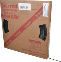 Starrett - 1/4" x 250' x 0.025" Carbon Steel Band Saw Blade Coil Stock - 10 TPI, Toothed Edge, Straight Form, Raker Set, Flexible Back, No Rake Angle, Constant Pitch, Contour Cutting - Apex Tool & Supply