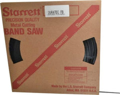 Starrett - 3/8" x 250' x 0.025" Carbon Steel Band Saw Blade Coil Stock - 10 TPI, Toothed Edge, Straight Form, Raker Set, Flexible Back, No Rake Angle, Constant Pitch, Contour Cutting - Apex Tool & Supply