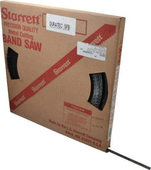 Starrett - 1/2" x 250' x 0.025" Carbon Steel Band Saw Blade Coil Stock - 6 TPI, Toothed Edge, Hook Form, Raker Set, Flexible Back, Positive Angle, Constant Pitch, Contour Cutting - Apex Tool & Supply