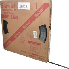 Starrett - 1/2" x 250' x 0.025" Carbon Steel Band Saw Blade Coil Stock - 10 TPI, Toothed Edge, Straight Form, Raker Set, Flexible Back, No Rake Angle, Constant Pitch, Contour Cutting - Apex Tool & Supply