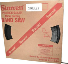 Starrett - 1/2" x 250' x 0.025" Carbon Steel Band Saw Blade Coil Stock - 24 TPI, Toothed Edge, Straight Form, Wavy Set, Flexible Back, No Rake Angle, Constant Pitch, Contour Cutting - Apex Tool & Supply