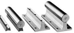 Thomson Industries - 8" Bolt, For 5/8" Diam Shaft, 24" Long, Aluminum Round Drilled Shaft Support Rail - 1-5/8" Base Width, 1/4" Base Thickness, 0.193" Mounting Hole Diam, 1-1/8" Btw Mount Hole Centers - Apex Tool & Supply