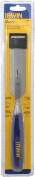 Irwin - 10-3/4" OAL x 1-1/4" Blade Width Wood Chisel - Polypropylene Handle - Apex Tool & Supply