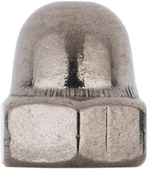 Value Collection - M4x0.7 Metric Coarse, 7mm Width Across Flats, Uncoated, Stainless Steel Acorn Nut - 8mm Overall Height, Austenitic A2, DIN 1587 - Apex Tool & Supply