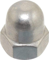 Value Collection - M5x0.8 Metric Coarse, 8mm Width Across Flats, Uncoated, Stainless Steel Acorn Nut - 10mm Overall Height, Austenitic A2, DIN 1587 - Apex Tool & Supply