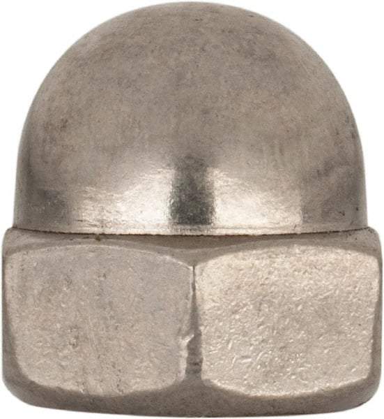 Value Collection - M10x1.5 Metric Coarse, 17mm Width Across Flats, Uncoated, Stainless Steel Acorn Nut - 18mm Overall Height, Austenitic A2, DIN 1587 - Apex Tool & Supply