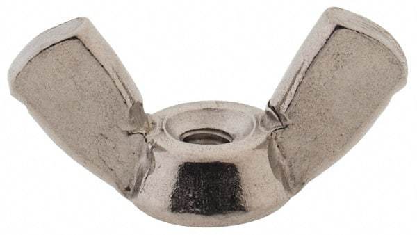 Value Collection - M3x0.50 Metric Coarse, Stainless Steel Standard Wing Nut - Grade 18-8, Austenitic Grade A2, 20mm Wing Span, 10mm Wing Span - Apex Tool & Supply