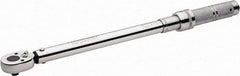 Paramount - 3/8" Drive Micrometer Type Ratchet Head Torque Wrench - 33.9 N/m to 142 N/m Torque, 16-1/2" OAL, 1/2 Ft/Lb Graduation - Apex Tool & Supply