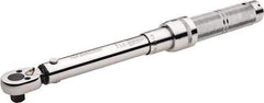 Paramount - 3/8" Drive Micrometer Type Ratchet Head Torque Wrench - 6.2 N/m to 29 N/m Torque, 11-1/2" OAL, 1 In/Lb Graduation - Apex Tool & Supply